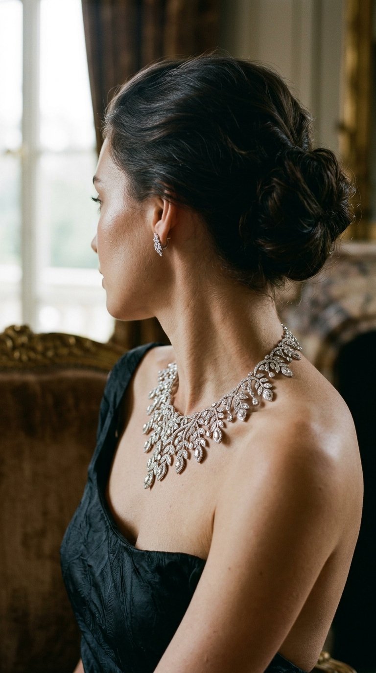 The Feuille Pavé Diamond Collar handcrafted diamond jewellery