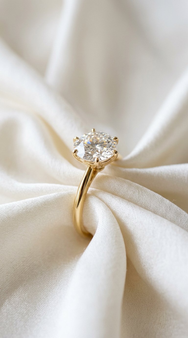The Aurora Solitaire Ring handcrafted diamond jewellery